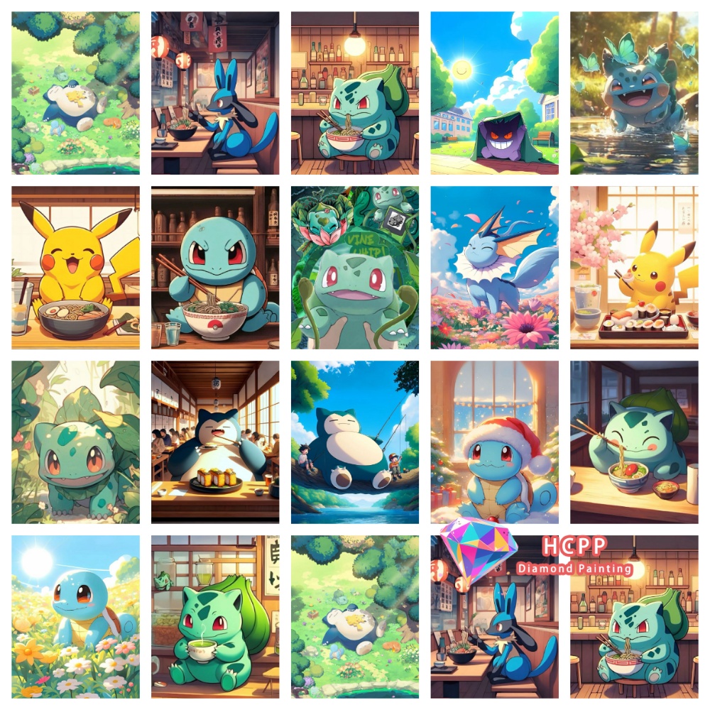 Resin Art Gift - Pikachu Bulbasaur Squirtle Anime Diamond Painting