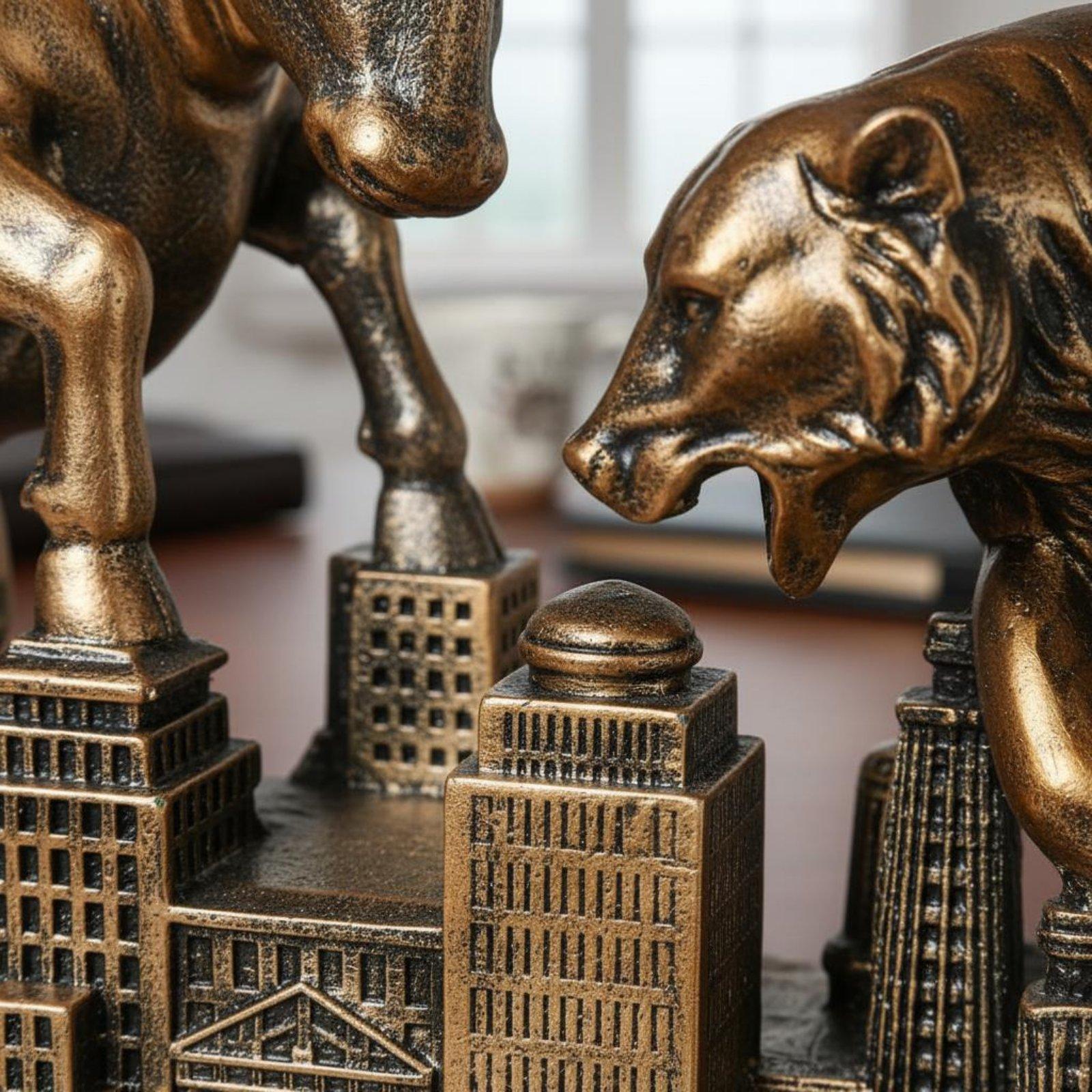 Resin Art Business - Motivational Bull Bear Statue Resin Modern
