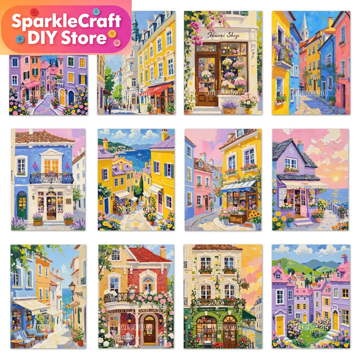 Resin Art Gift - Cartoon Fairy Tale World Colorful Town