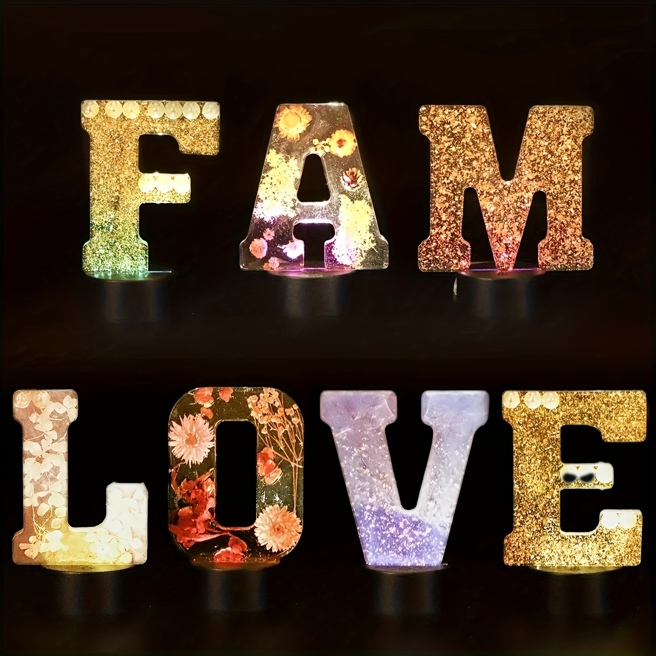 Resin Art Logo - 7-Inch Large Letter Resin Mold, 3D