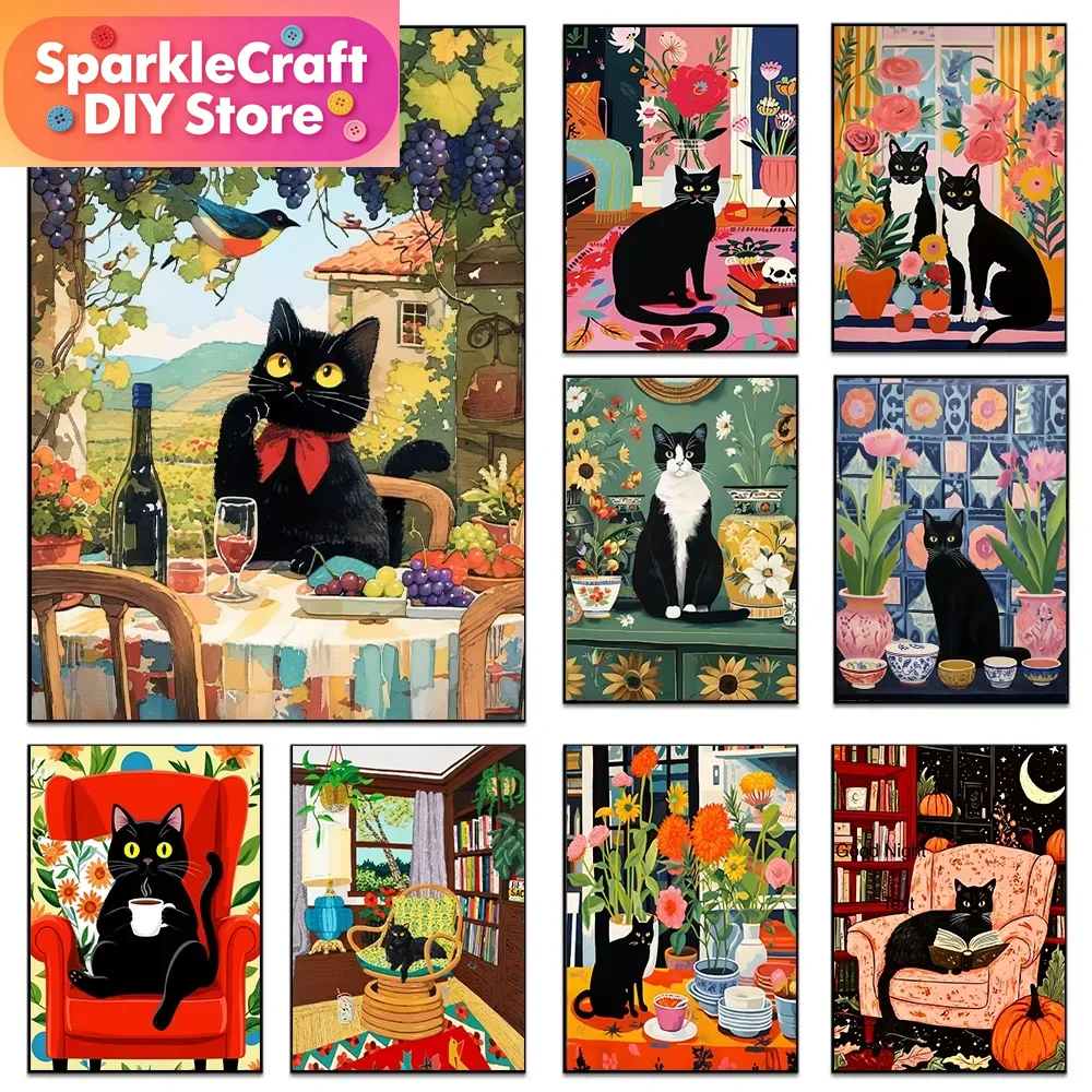1pc frameless Cartoon Black Ca - Resin Art Gift ulasan dan harga