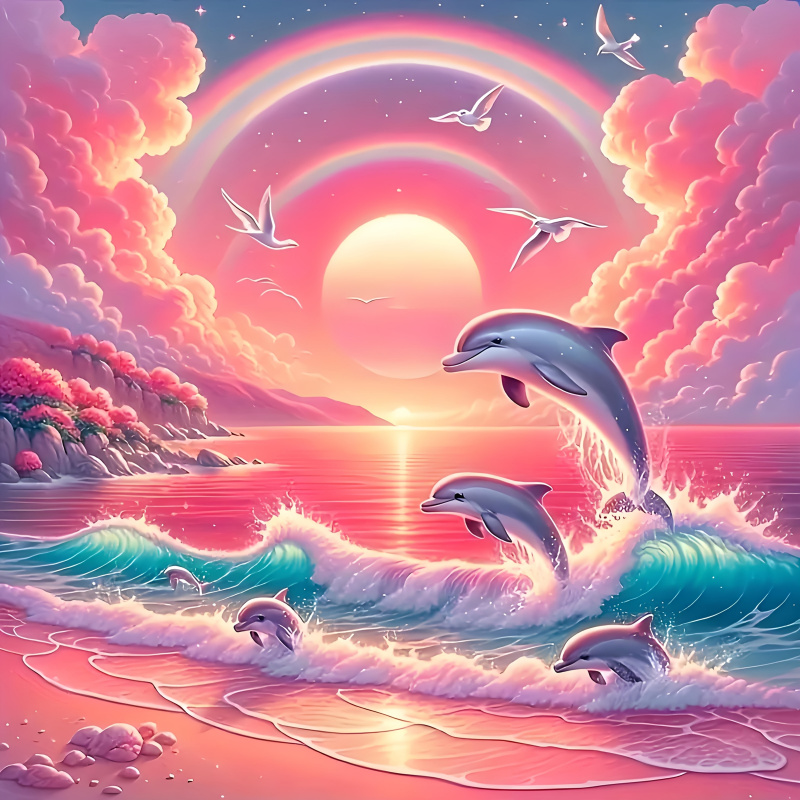 Diamond Painting Kit, Pink Sky - Resin Art Kit ulasan dan harga