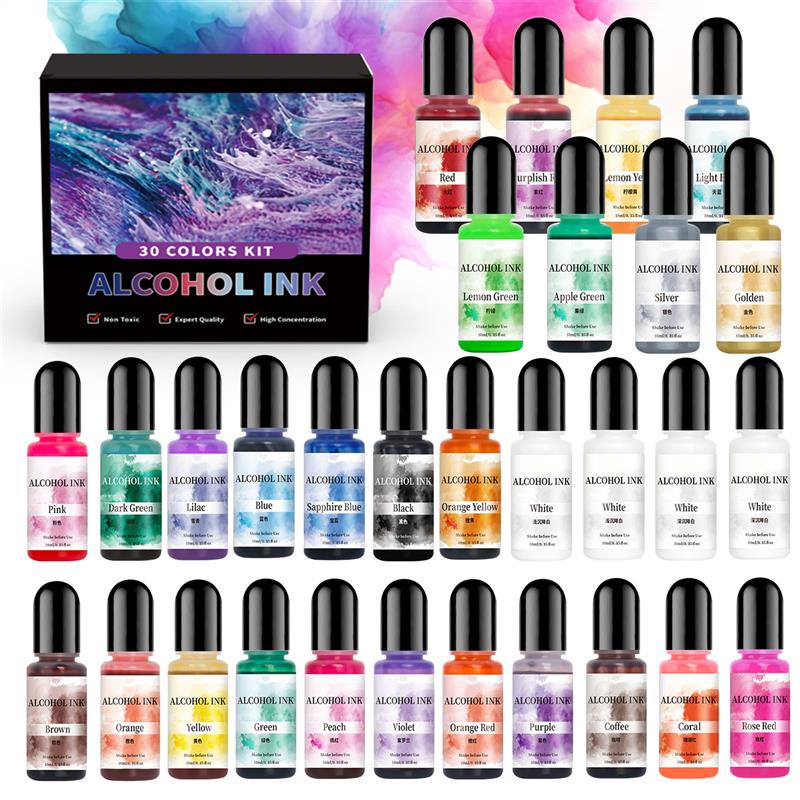 1 Set Art Ink Alcohol Epoxy Re - Resin Pigment Alcohol Ink ulasan dan harga