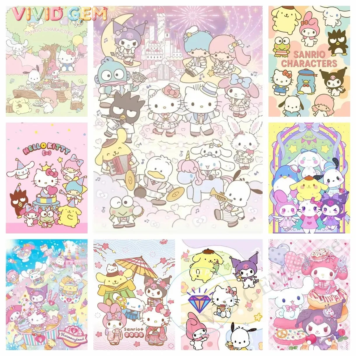 Diamond Painting Sanrio Family - Resin Art Gift ulasan dan harga