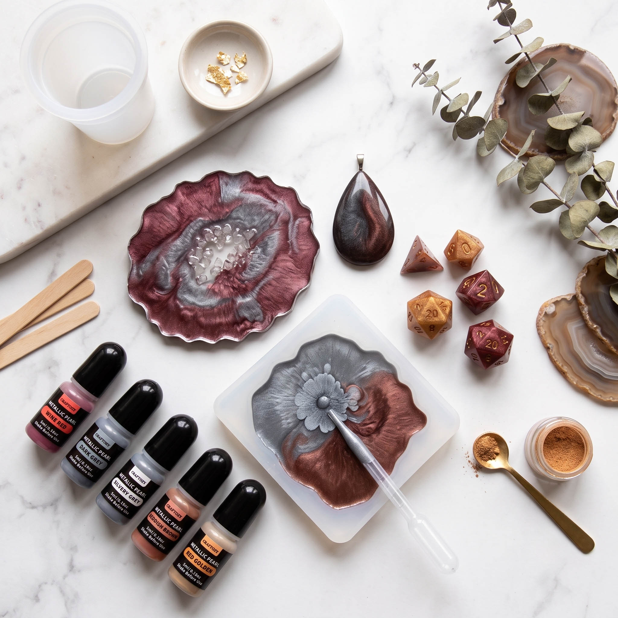 5ml metal alcohol ink set, 12  - Resin Pigment Alcohol Ink ulasan dan harga