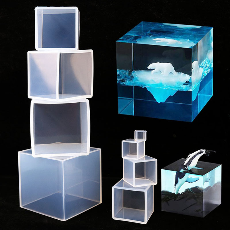 Cube Resin Mold, Clear Silicon - Resin Art Cube ulasan dan harga