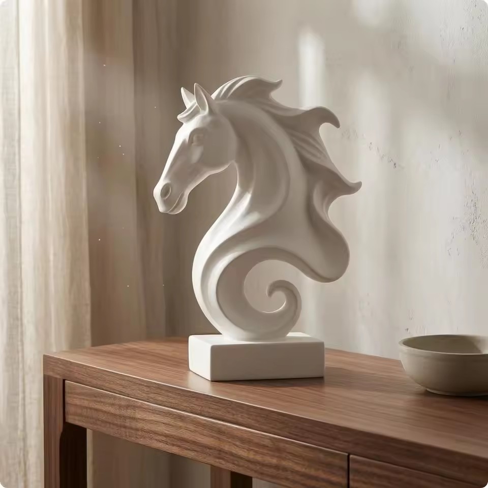 Cube Horse Head Sculpture, Col - Resin Art Cube ulasan dan harga