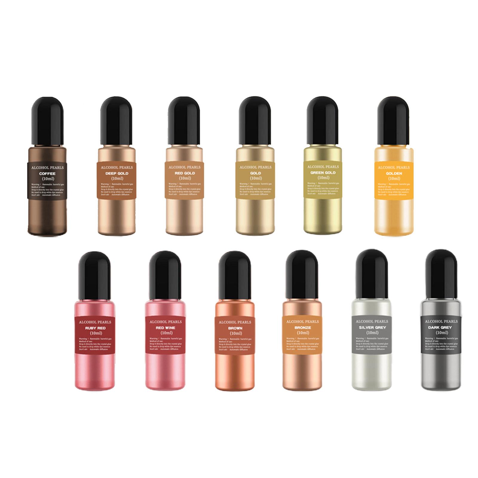 12 Bottles Metallic Alcohol In - Resin Pigment Alcohol Ink ulasan dan harga