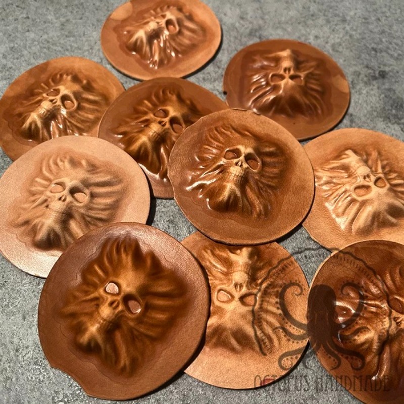 3D Mini Skull Head Leather Sta - Resin Art Logo ulasan dan harga
