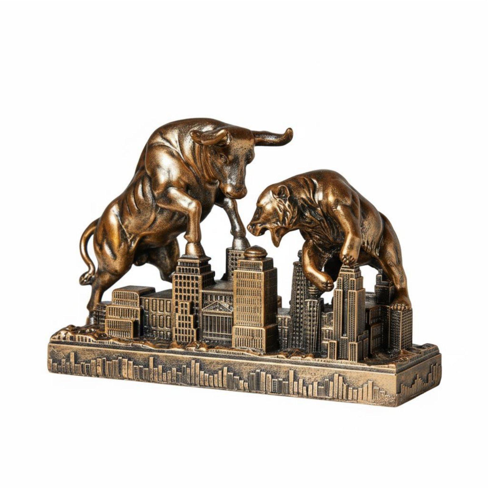Motivational Bull Bear Statue  - Resin Art Business ulasan dan harga