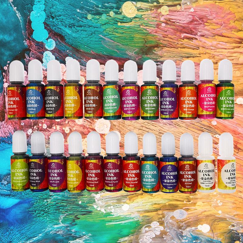24 Color 10ml Art Ink Alcohol  - Resin Pigment Alcohol Ink ulasan dan harga