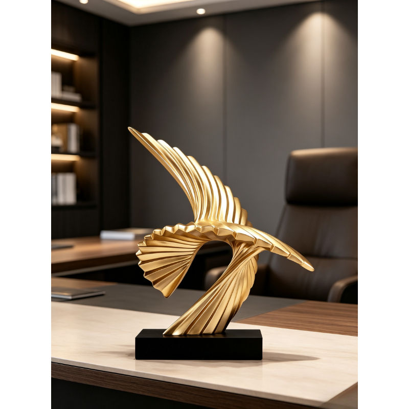 Abstract Golden Eagle Sculptur - Resin Art Business ulasan dan harga
