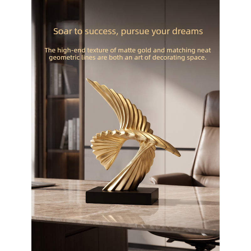 Abstract Golden Eagle Sculptur - Resin Art Business ulasan dan harga